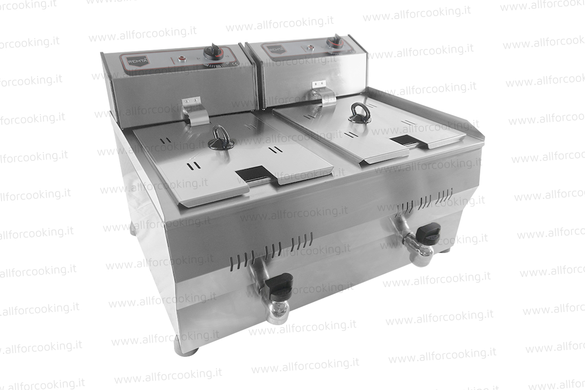 friggitrice_doppia_vasca friggitrice elettrica con rubinetto 10+10 lt